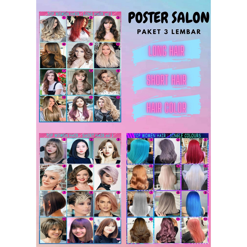 Jual 3 Lembar Poster Salon / Poster Salon Rambut Terbaru | Shopee Indonesia