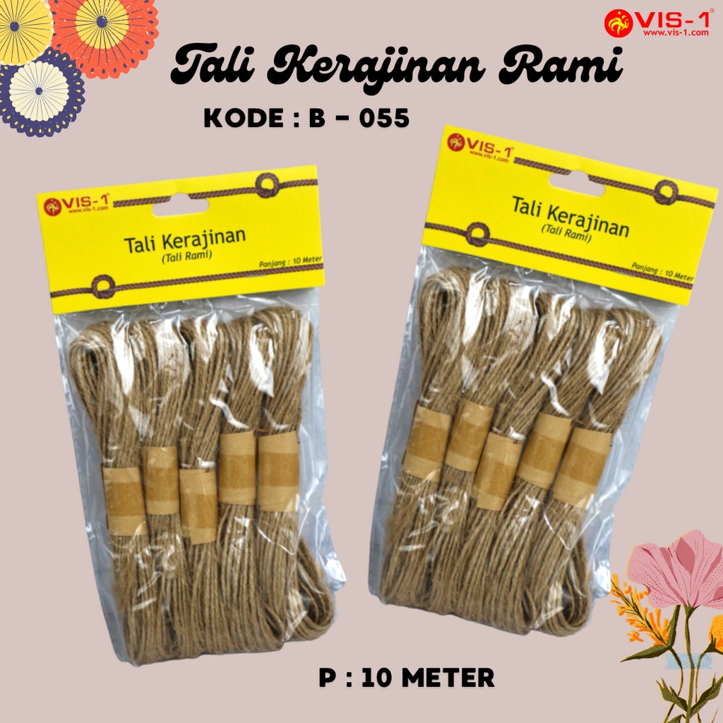 Jual Tali Kerajinan Rami Coklat Jute Ribbon Tali Vintage