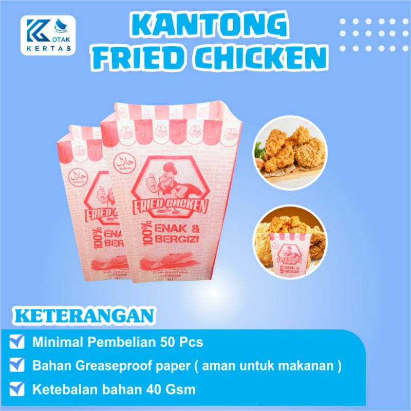 Jual Kantong Chicken Kemasan Fried Chicken Kertas Chicken Bungkus