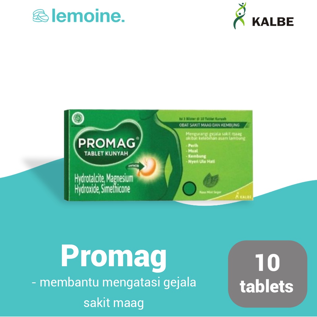 Jual Promag 10 Tablet Obat Sakit Maag Tablet Kunyah | Shopee Indonesia