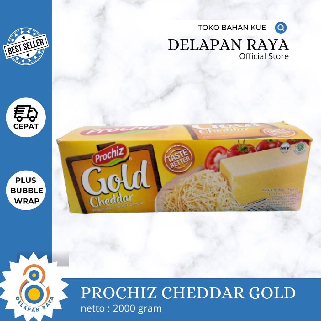 Jual PROCHIZ GOLD CHEDDAR 2KG - 8Raya | Shopee Indonesia