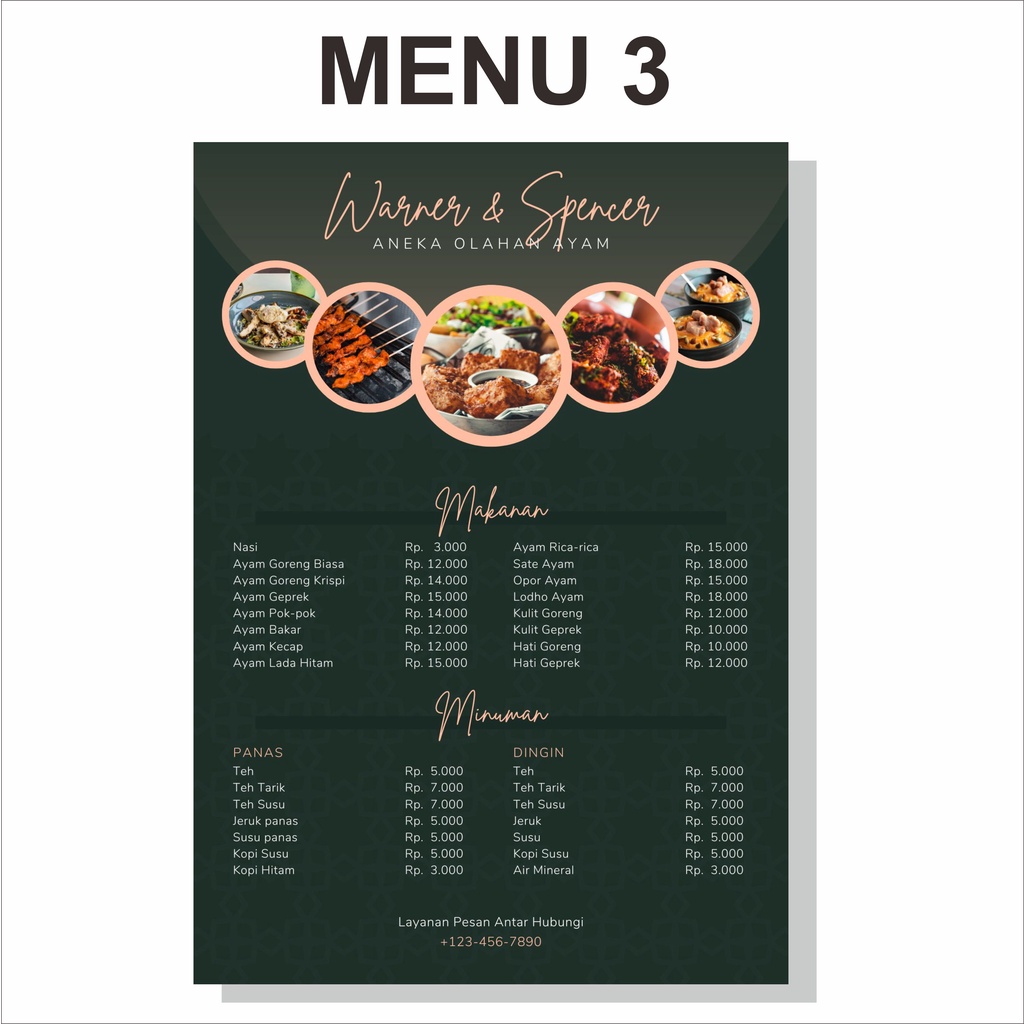 Jual CETAK MENU MAKANAN WARUNG KEDAI RESTAURAN CAVE SUDAH LAMINATING ...
