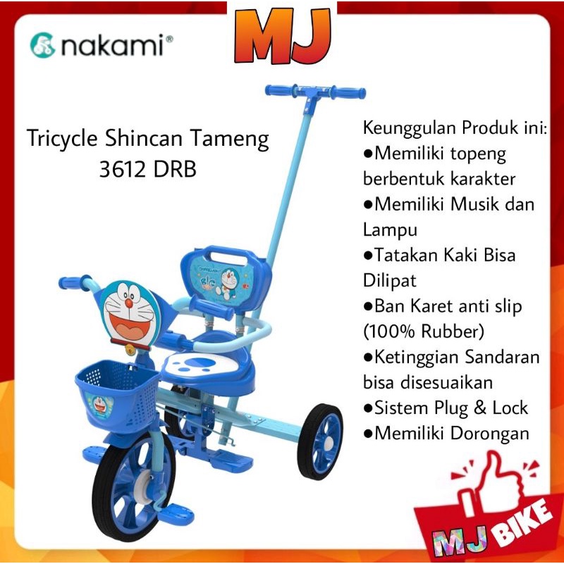 Jual Nakami sepeda anak roda 3/Swpwda shinchan tameng musik 3612 DRB ...