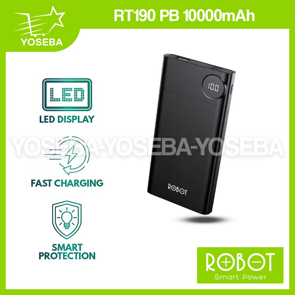 Jual ROBOT RT190 10000mAh Dual Input Type C Micro 9 Smart Protection ...