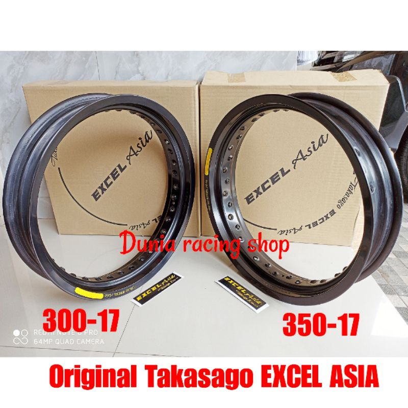 Jual Velg Takasago Excel Asia 300 350 17 Sepasang 2 velg Hitam Original ...