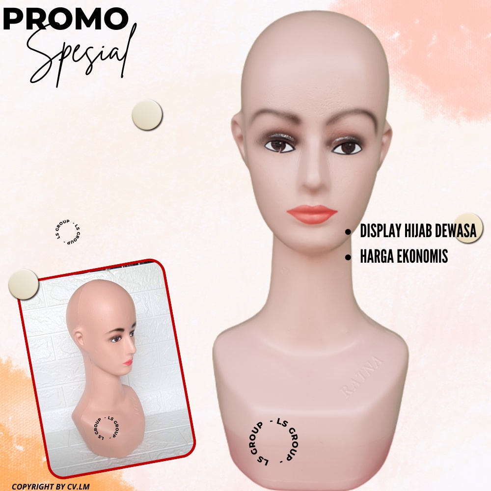 Jual MANEKIN KEPALA DEWASA Patung Kepala Jilbab Dewasa Kepala