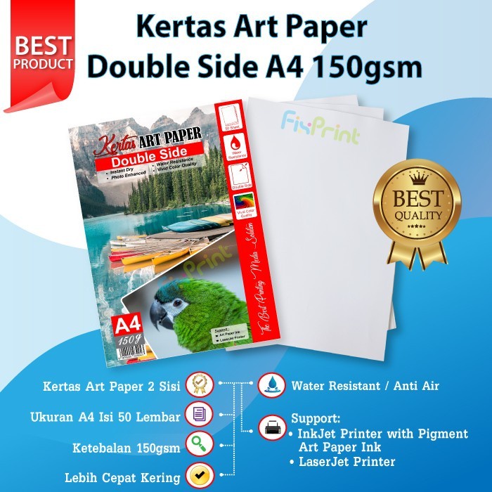 Jual Kertas Art Paper A4 150 GSM 1pack / 50 Lembar Shopee Indonesia