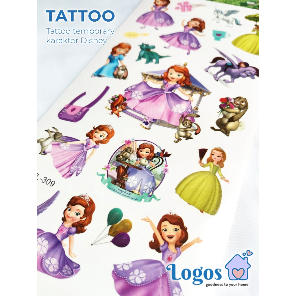 Jual Tato anak SOFIA Tatoo Sticker Tattoo Temporary Princess Sophia ...