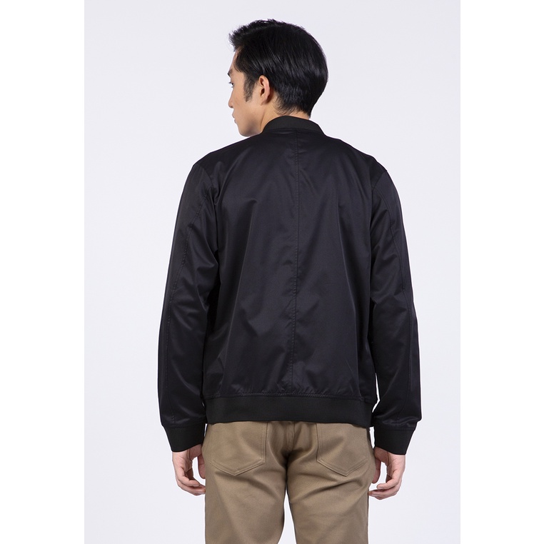 Jual Executive Slim Fit Bomber Jacket Black | Shopee Indonesia