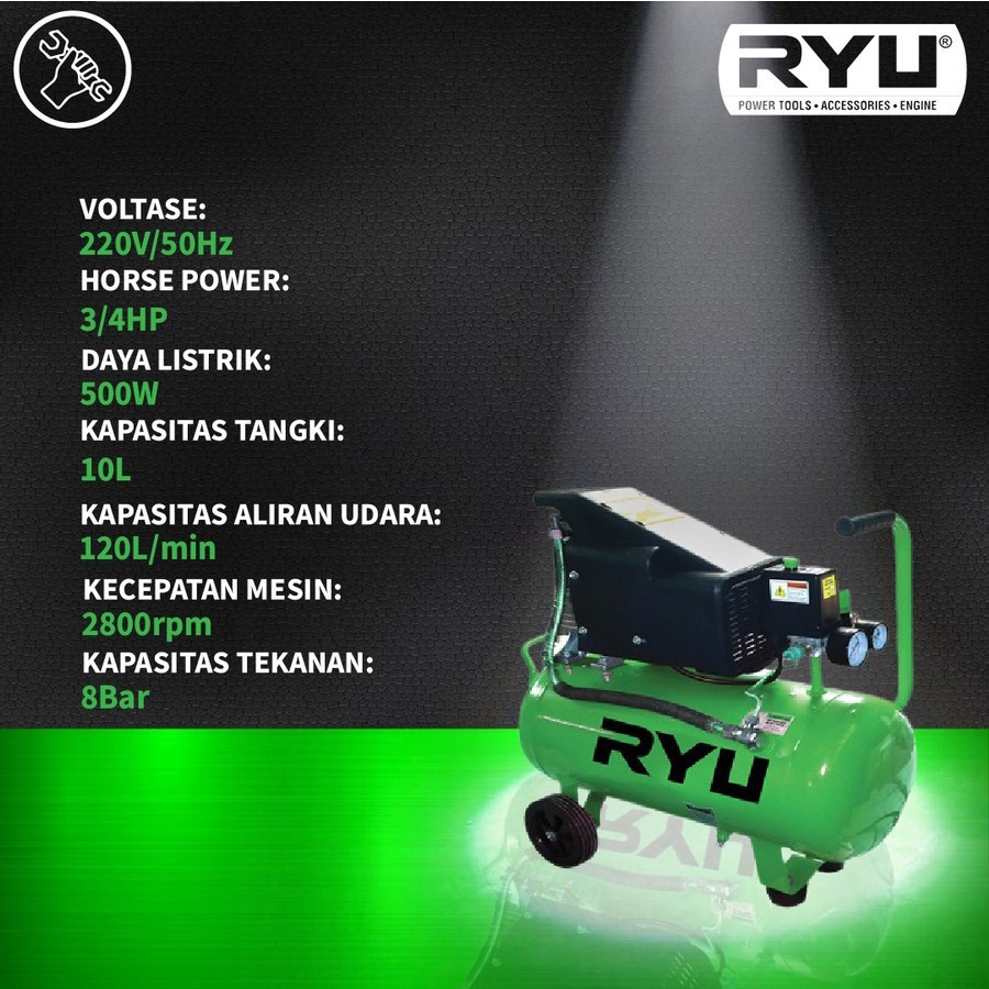 Jual KOMPRESOR TEKIRO RYU RCP 75-1 / COMPRESSOR 0.75 HP TEKIRO RYU ...
