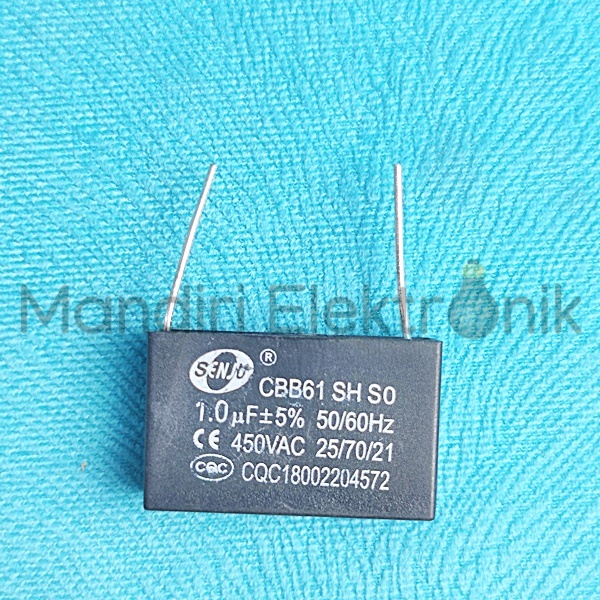 Jual Kapasitor Fan AC 1 1,2 1,5 2 uf CBB61 Kaki Kawat Kipas Indoor