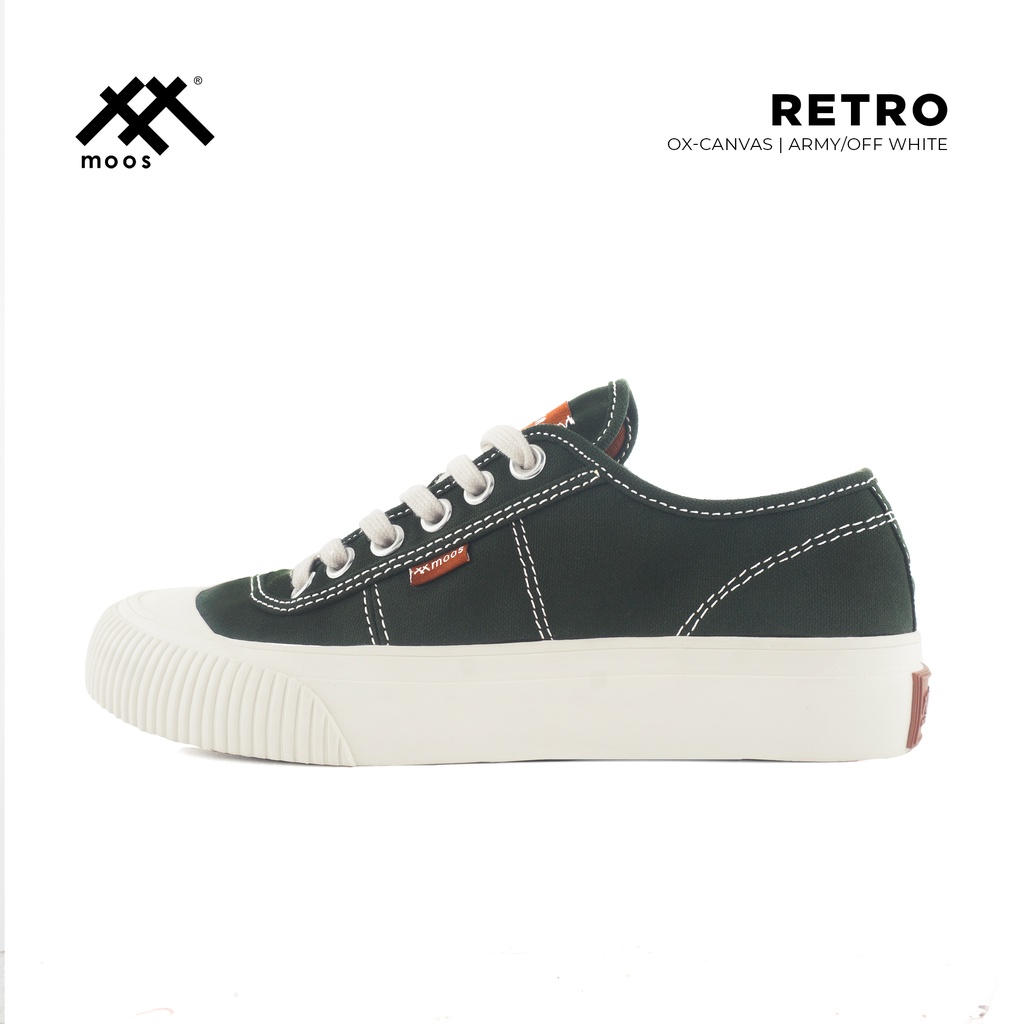 Jual Moos Footwear Ox Retro Army/Off White | Shopee Indonesia