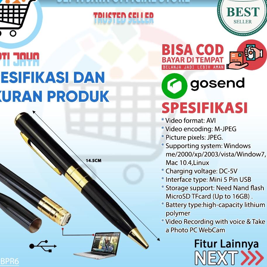 Promo Terbatas BPR6 Spy Camera Pulpen Free Memory 8 GB Pensil Kamera  Original Spy Cam Detektif HD Flashdisk Rekam Video Foto Audio Spy Cam Pen  Kamera ...