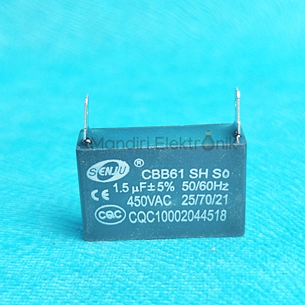 Jual Kapasitor Fan AC 1 1,2 1,5 2 2,5 Mikro CBB61 Kaki 2 Kapasitor Kotak 2 Kaki Kapasitor