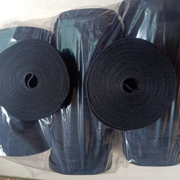 Jual Lem Valcro Magic Tape Cable 5 Meter Lebar 1 Cm (Hitam) | Shopee ...