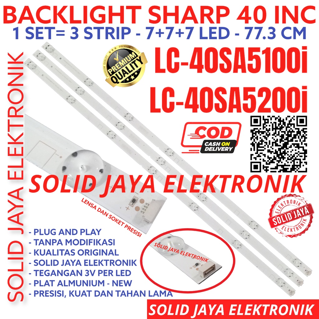 Jual BACKLIGHT TV SHARP 40 INC LC 40SA5100 40SA5200 40SA5100i 40SA5200i ...