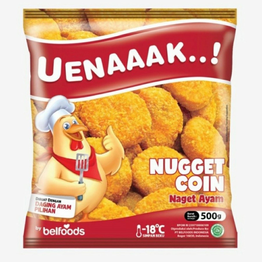 Jual Naget Ayam Belfoods Uenak Gr Halal Chicken Nugget Uenaaak