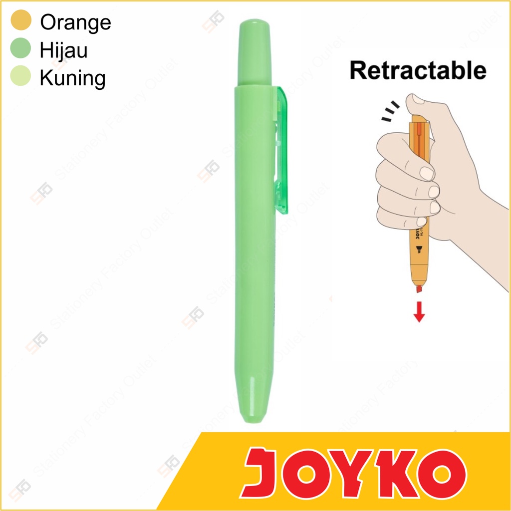 Jual Highlighter Clicker Joyko HL-71 Satuan - Retractable Push Button ...