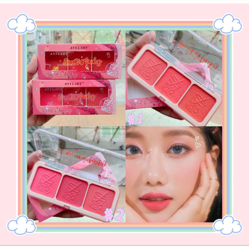 Jual PROMO!!!BLUSH ON/BLUSHER 3 WARNA ICE CREAM PEACH KISS BEAUTY 83119
