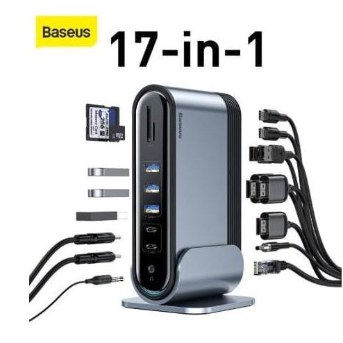 Jual BASEUS 17 IN 1 DOCKING STATION HUB USB C TO MULTI HDMI USB 3.0 FOR ...