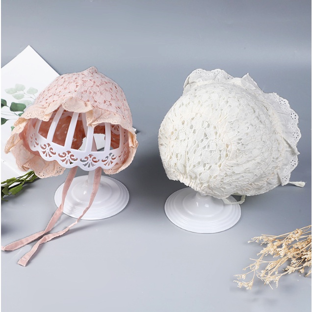 Jual TOPI ANAK PEREMPUAN RENDA 0-6 BULAN ADA TALI PENGIKAT | Shopee ...
