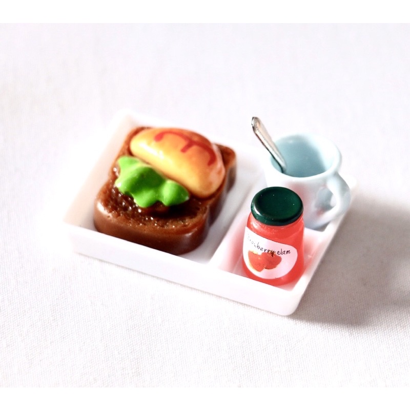 Jual miniatur roti tawar , cake, selai, kopi, teh sarapan pagi utk ...