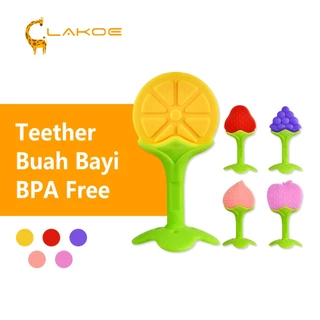 LAKOEOFFICIALMALL Teether Bayi Bentuk Buah Gigitan Bayi Teether Bahan Silikon