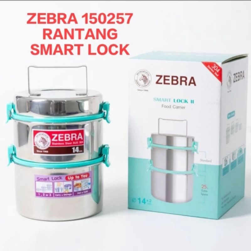 Jual ZEBRA RANTANG 2 SUSUN 150257 SMART LOCK II FOOD CARRIER BEKAL ...