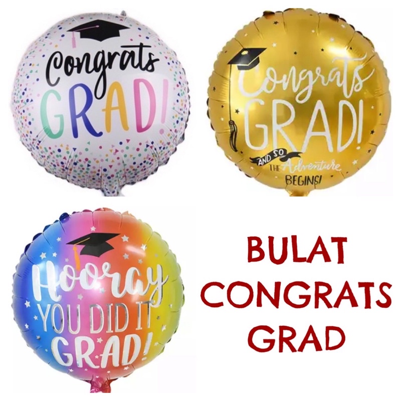 Jual BALON CONGRATS GRADUATION KOTAK BULAT | Shopee Indonesia