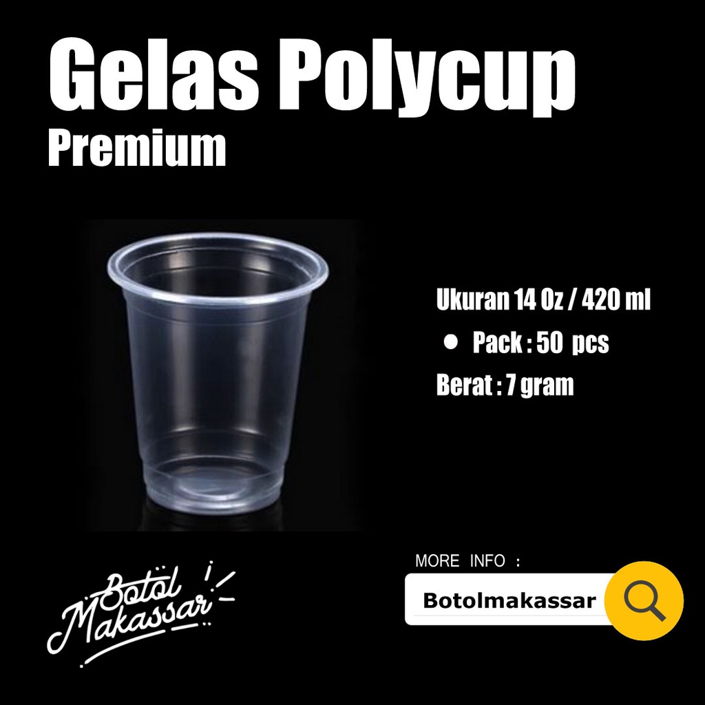 Jual Gelas Plastik Premium 14 Oz 7 Gram Tutup Cup Pack Isi 50 Pcs Shopee Indonesia 9996