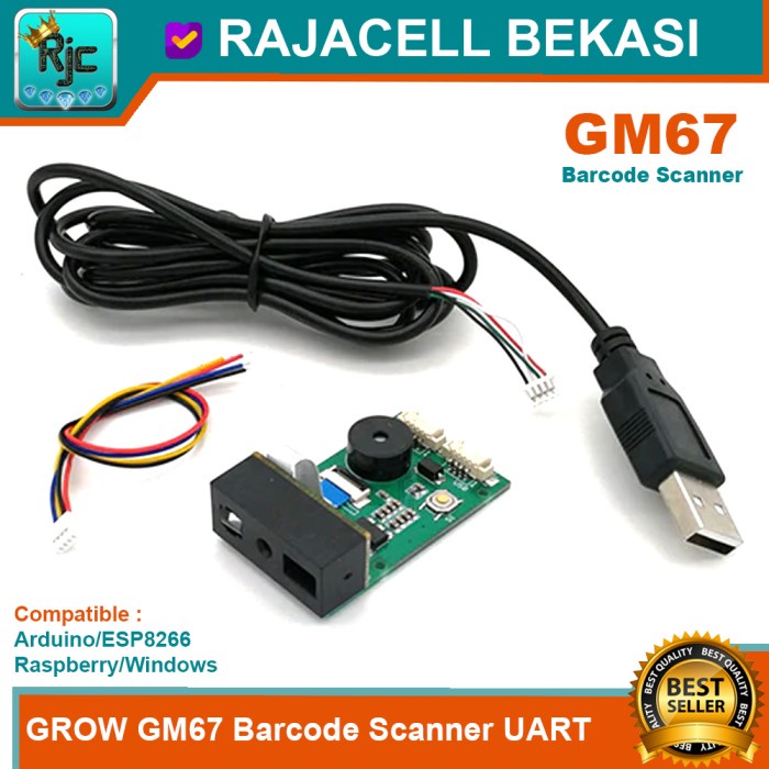 Jual GROW GM66 GM67 USB Serial Barcode Scanner Reader TTL UART Arduino ...