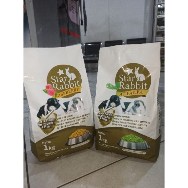 Jual makanan kelinci star rabbit 1kg makanan kelinci murah | Shopee ...