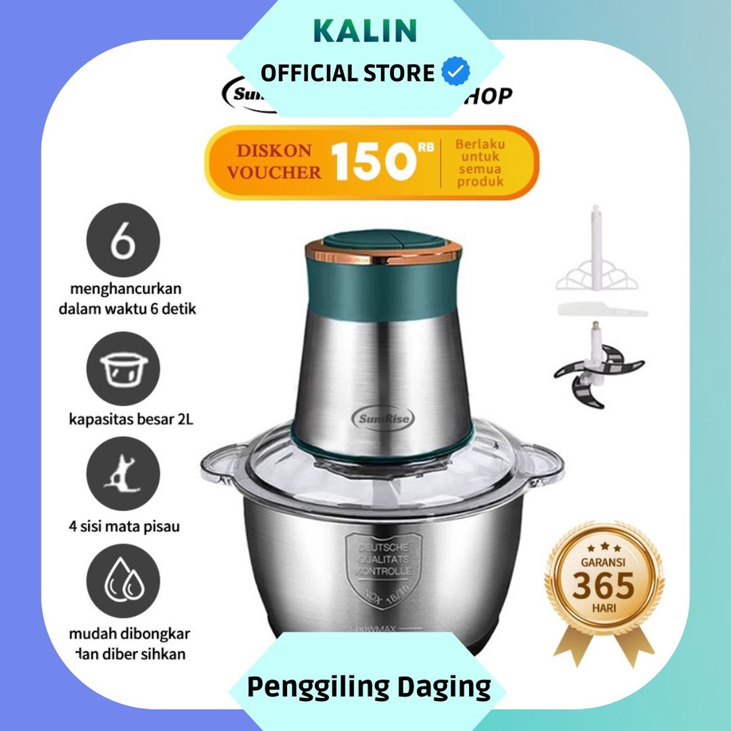 Jual Blender Penggiling Daging 2L Baja Tahan Karat - Blender Penggiling ...