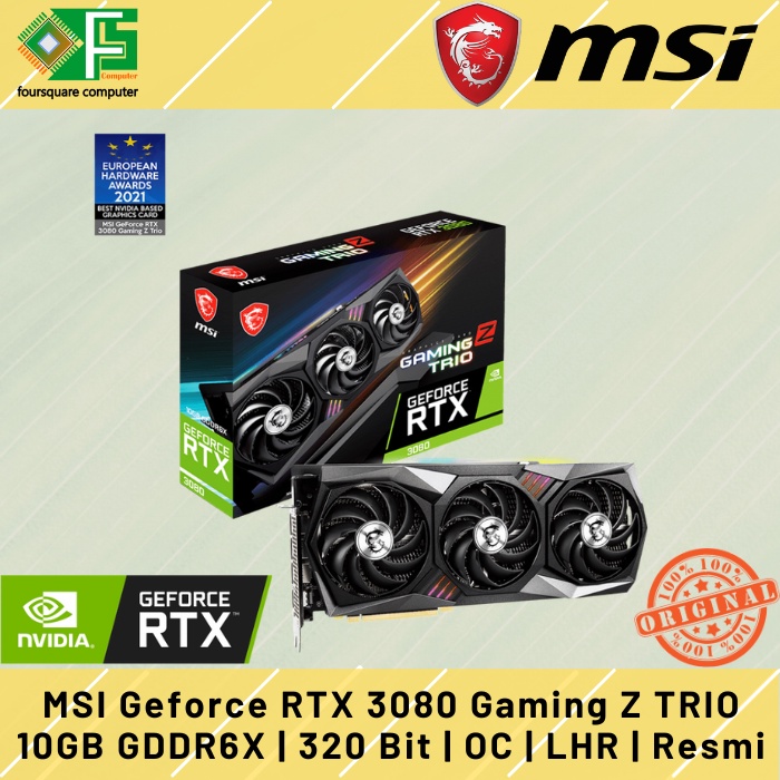 Jual MSI Geforce RTX 3080 Gaming Z TRIO 10GB GDDR6X 320 Bit OC LHR 3Fan ...