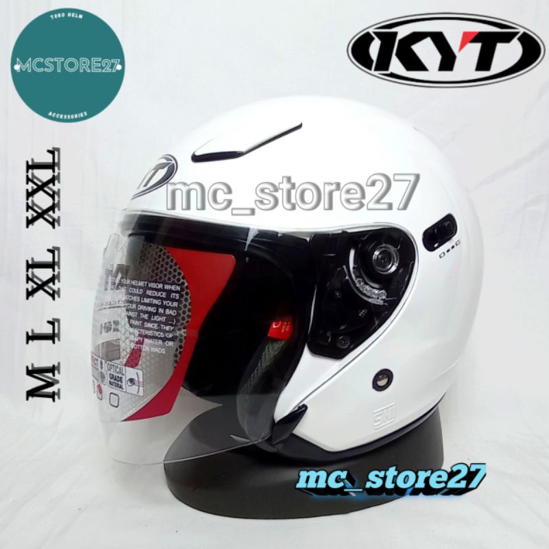 Jual HELM KYT DJ MAXI SOLID PUTIH HALF FACE READY SIZE JUMBO XXL