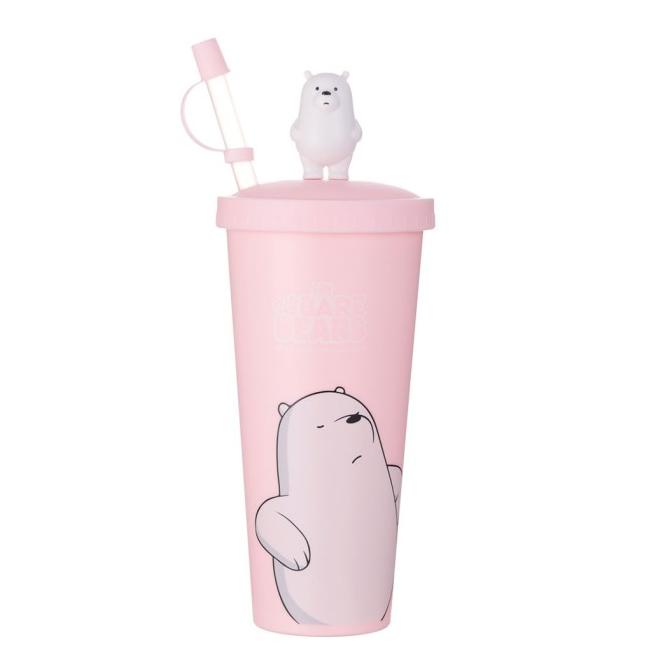 Jual Miniso We Bare Bear Botol Minum Tumbler Tempat Air Minum Sedotan Straw Shopee Indonesia 0783