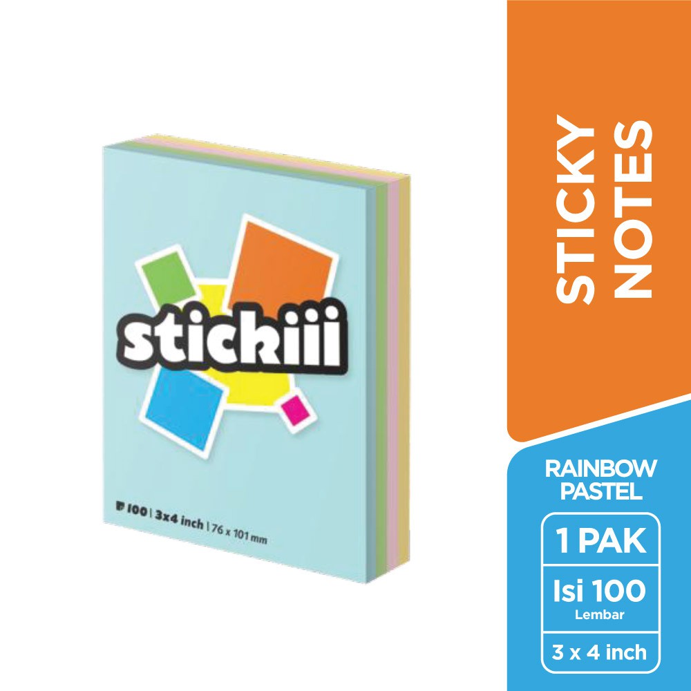 Jual [Bantex Office] Stickiii Sticky Notes Rainbow Pastel - STI SNTIT ...