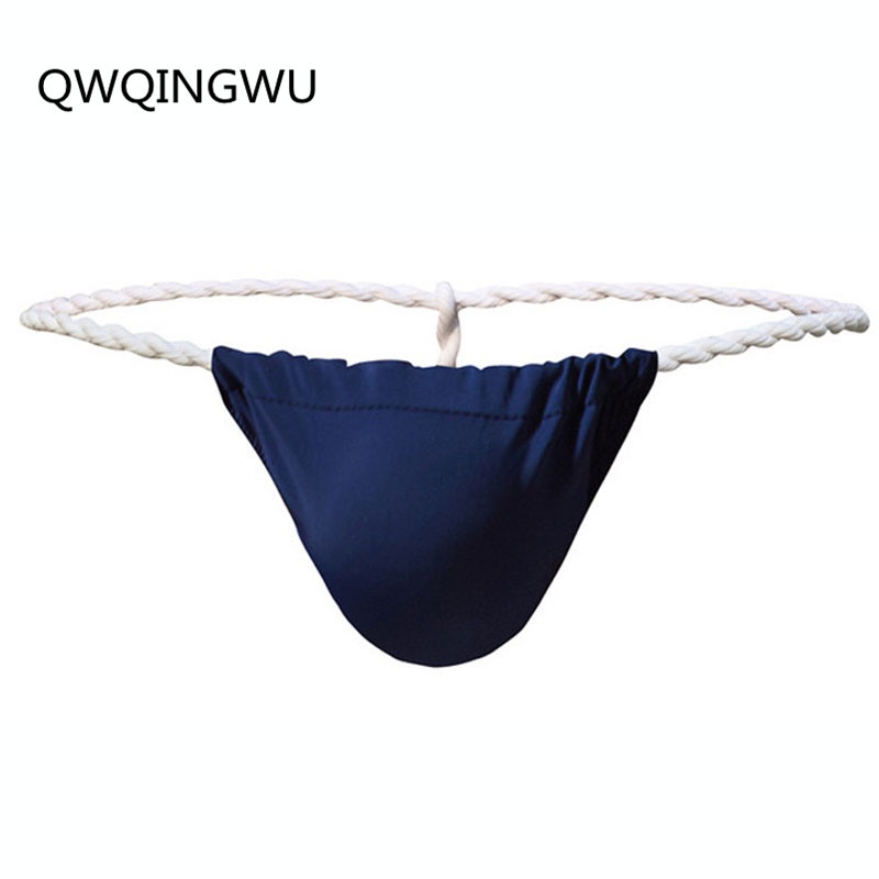 Jual Sexy Men Briefs Wild String Ice Silky Thong Ultra-Thin Men Rope ...