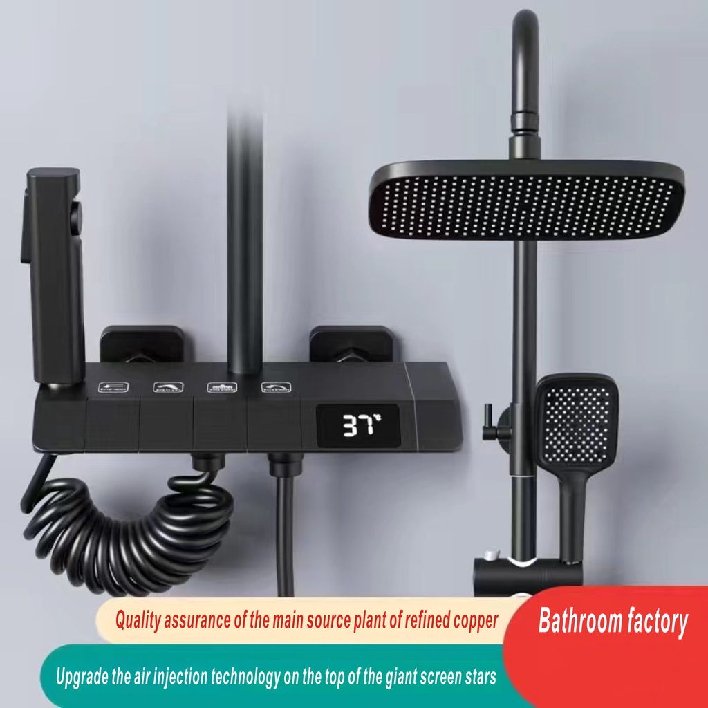 Jual shower head constant shower temperature shower set gray piano keys