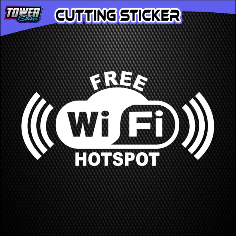 Jual Sticker cutting FREE WIFI HOTSPOT buat kaca rumah dinding kaca bus ...