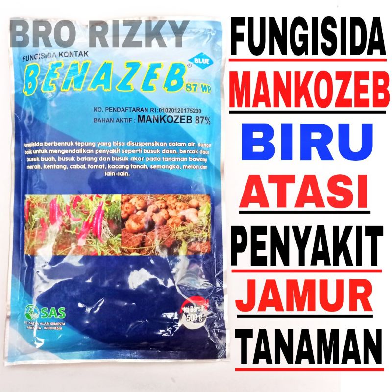 Jual Fungisida Mankozeb Biru Atasi Busuk Buah Layu Bercak Daun