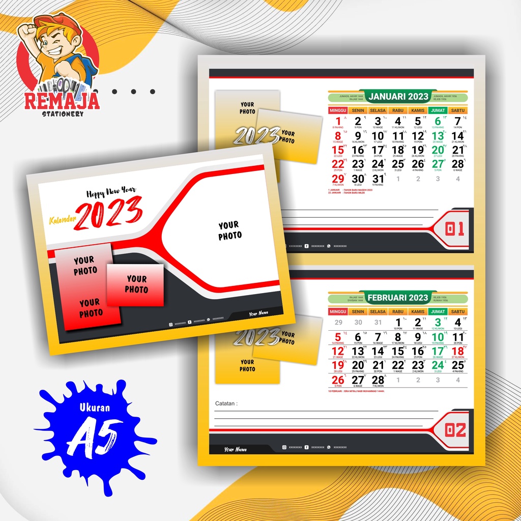 Jual Kalender Meja Duduk Custom Ukuran A5 Tahun 2023 Shopee Indonesia 4558