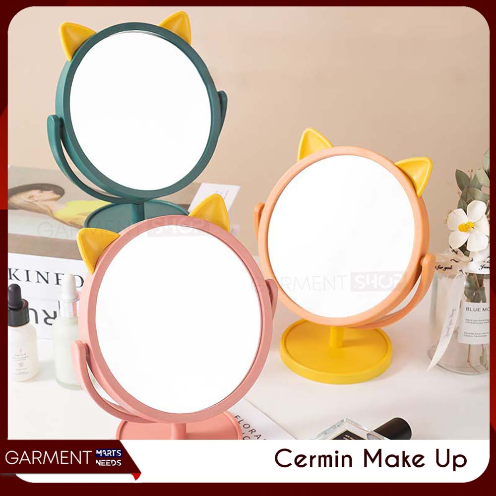 Jual Cermin Make Up Motif Telinga Kucing Kelinci Standing Mirror Cermin