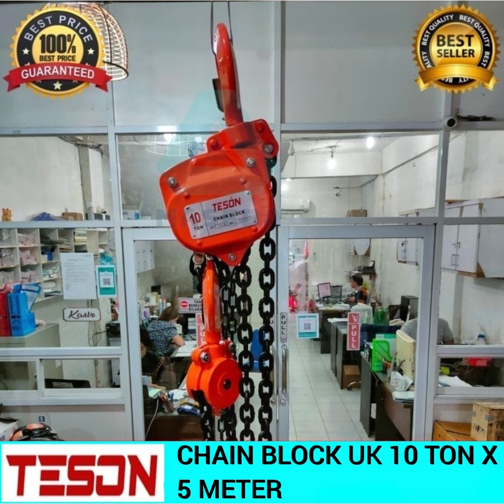 Jual TAKEL KATROL / CHAIN BLOCK TESON 10 TON PANJANG 5 METER ORIGINAL ...