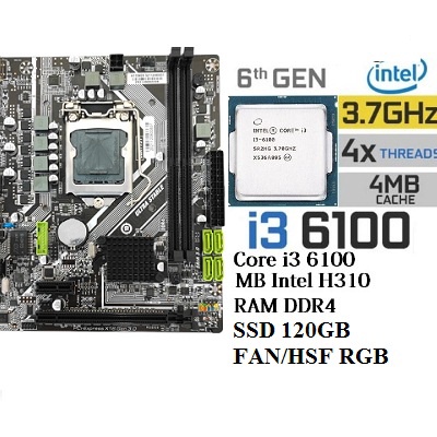 Jual Paket Intel Gen6 Core i3 6100 RAM DDR4 4GB SSD | Shopee Indonesia