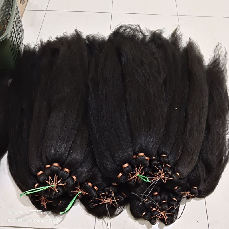 Jual Rambut Cemara Polos Warna Hitam, Ukuran 100 Cm | Shopee Indonesia