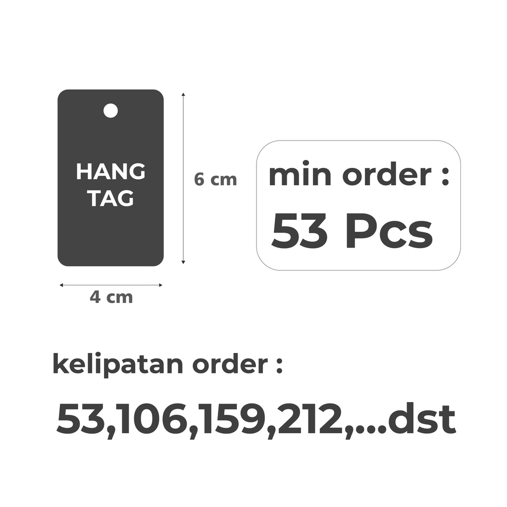 Jual Hang Tag (Custom) AP 260 gsm Label Baju / Label HangTag Baju