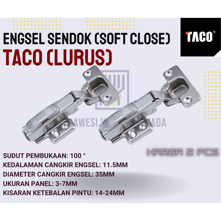 Jual Engsel Sendok Soft Close Taco Lurus Engsel Pintu Lemari Soft Close Taco Et 01 A Lurus 2736