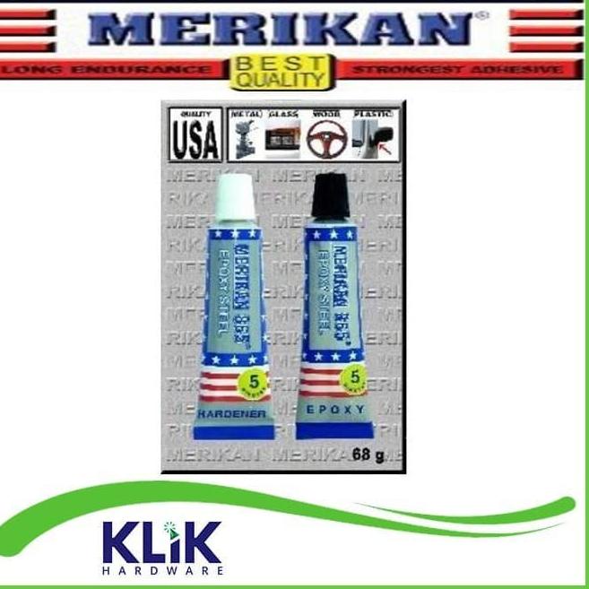 Jual Harga Bagus--Merikan Lem Besi Epoxy Plastik Steel 5 Menit 68 gram ...