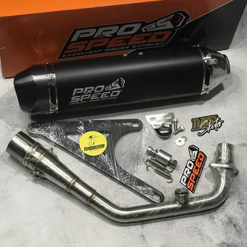 Jual Prospeed Exhaust Black CNC Fullsystem Original knalpot Vespa ...